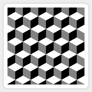 Cubes Black White Gray Sticker